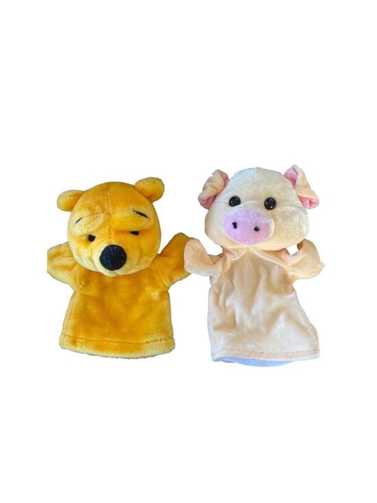 Disney Other - Disney Winnie the Pooh & Piglet Hand Puppets Yellow & Pink One Size